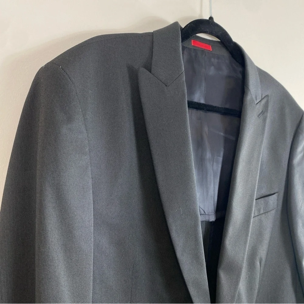 John Varvatos Men’s Gray Poly-Blend‎ Two Button Sport Coat Suit Jacket Sz 44L